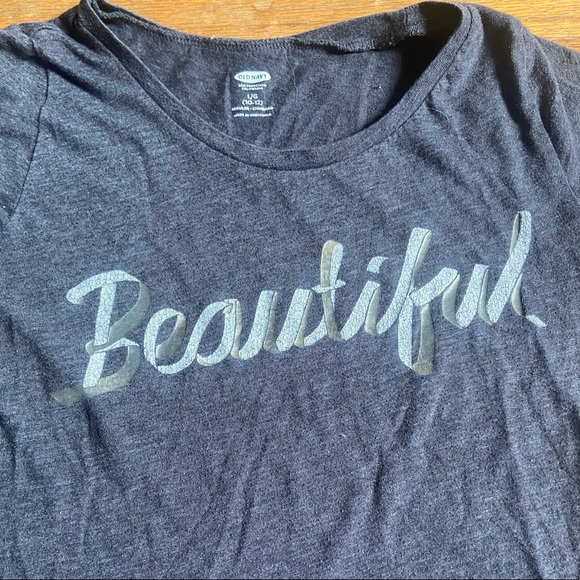 Old navy “beautiful” t-shirt 10/12 - Picture 3 of 3